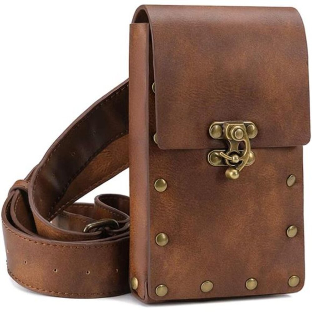 Belt Pouch Waist Bag Fanny Pack Medieval Vintage Leather Pouch Cellphone Holder